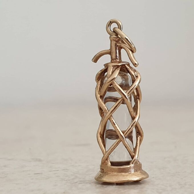 Cute Soda Syphon Charm Pendant in 9ct Gold