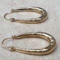 Creole Oval Hoop Earrings in 9ct Gold.