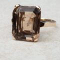 Smoky Quartz Solitaire Ring in 9ct Gold