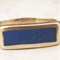 Lapis Lazuli Signet Ring in 9ct Gold, a UK L 1/2 or a US 6 1/4