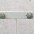 Reserved – Green Jadeite Stud Earrings in 9ct Gold