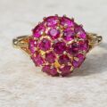 Sale – Synthetic Pink Ruby Sapphire Cluster 9ct Gold Ring, a UK N or a US 7.