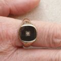 Heavy Diamond Set Signet Ring in 9ct Gold,  a UK S or a US 9 1/4.