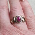 Ruby Cabochon Ring in 9ct Gold, a UK N 1/2 or a US 7 1/4