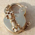 Ornate Heavy Padlock with Key in 9ct Gold
