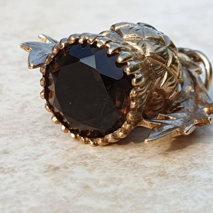 Thistle Pendant with Smoky Quartz in 9ct Gold