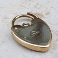 Engraved Heart Padlock in 9ct Yellow Gold
