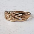 Low Profile Celtic Style Ring in 9ct Gold, a UK N or a US 7.