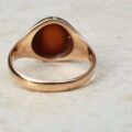 Cabochon Carnelian Signet Ring in 9ct Gold, a UK L 1/2 or a US 6 1/2.