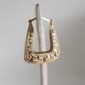 Greek Key Creole Earrings in 9ct Gold