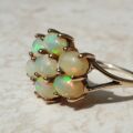 Seven Stone Opal Cluster Ring in 9ct Gold, a UK M 1/2 – N or a US 6 3/4