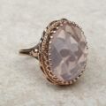 Reserved – Pink Rose Quartz Solitaire in 9ct Rose Gold, a UK M or a US 6 1/2