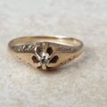 Diamond Solitaire Ring in 10K Gold,  a UK N or a US 7.