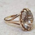 Oval Pale Quartz Ring in 9ct Gold, a UK O or a US 7 1/2
