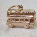 Double Decker Bus Pendant in 9ct Gold.