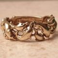 Dolphin Band Ring in 9ct Gold, a UK N 1/2 or a US 7 1/4