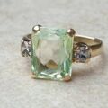 Synthetic Green Spinel Ring in 14K gold, a UK H or a US 4