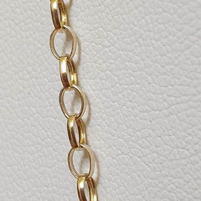 Large Oval Link Belcher or Rolo Chain in 9ct Gold, 20 inches. - Gems ...