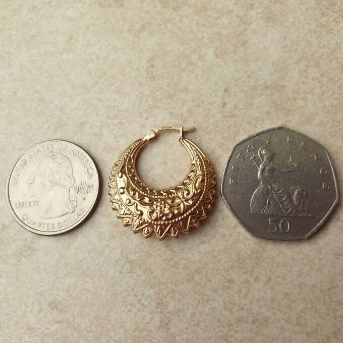 Gypsy Creole Hoop Earrings in 9ct Gold