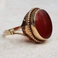 Bold Carnelian Solitaire Ring in 9ct Gold, a UK L 1/2 or a US 6 1/4.