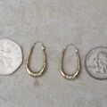 Creole Oval Hoop Earrings in 9ct Gold.