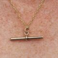 Simple Plain Albert or T Bar Fob Pendant in 9ct Gold