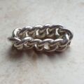 Antique Silver Curb Chain Link Ring, a UK N 1/2 or a US 7 1/4