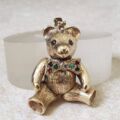 Heavy Articulated Teddy Bear with Dickie Bow in 9ct Gold