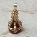 Carnelian Fob Pendant in 9ct Gold