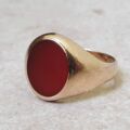 Heavyweight Carnelian Signet Ring in 9ct Gold.