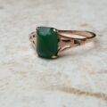 Vintage Chrysoprase Solitaire Ring in 9ct Gold, a UK M or a US 6 1/2