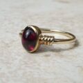 Garnet Cabochon Solitaire Ring in 9ct Gold, a UK H 1/2 or a US 4 1/4