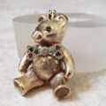 Heavy Articulated Teddy Bear with Dickie Bow in 9ct Gold