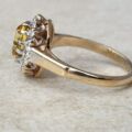 Yellow and White Topaz Cluster Ring in 9ct Gold,  a UK J  or a US 5.