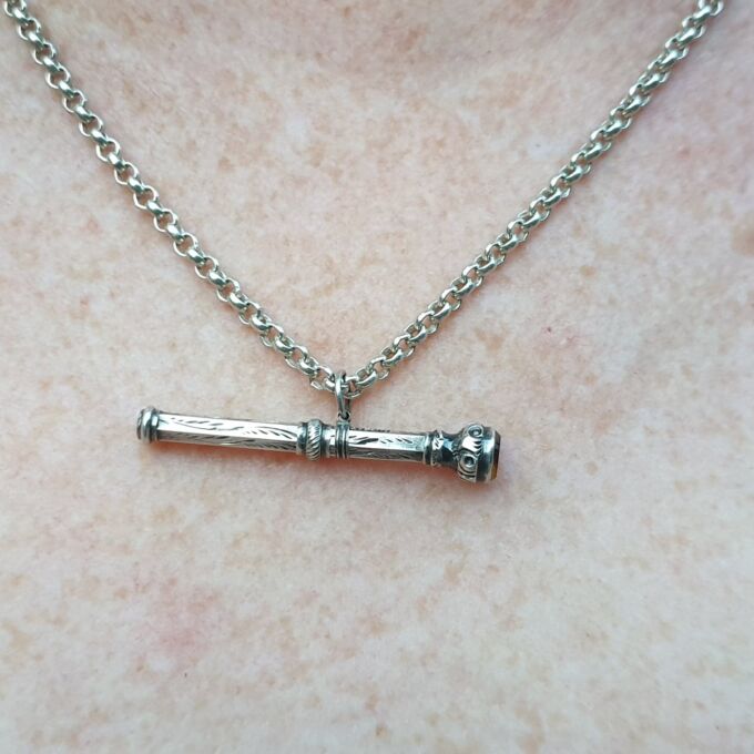 Antique Ornate Propelling Pencil in Silver with Vintage Box