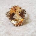 Big Citrine Solitaire Ring in 9ct Gold, a UK M 1/2 or a US 6 3/4