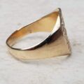 Textured Oval Signet Ring in 9ct Gold, a UK O or a US 7 1/2.