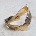 Heart Double Wishbone or Chevron Ring in 9ct Gold, a UK O or a US 7 1/4.