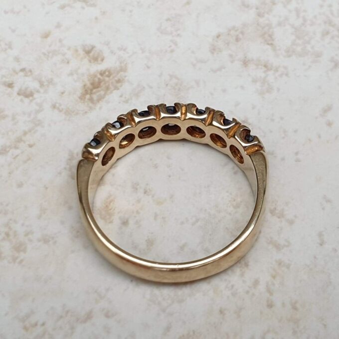 Blue Sapphire Stacking Eternity Band in 9ct Gold,  a UK K 1/2 or a US 5 3/4.