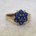 Tanzanite And Diamond Cluster Ring in 9ct Gold,  a UK J 1/2 or a US 5 1/4.