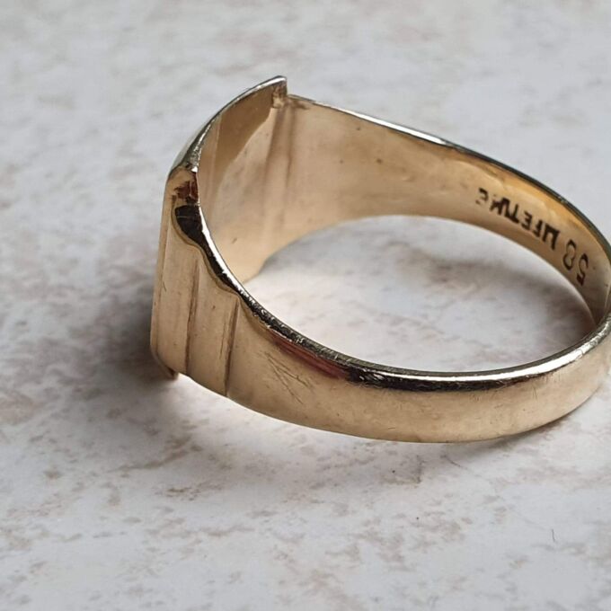 Larger Size Signet Ring in 9ct Gold.