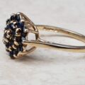 Synthetic Sapphire Cluster Ring in 9ct Gold, a UK M 1/2 or a US 6 3/4.