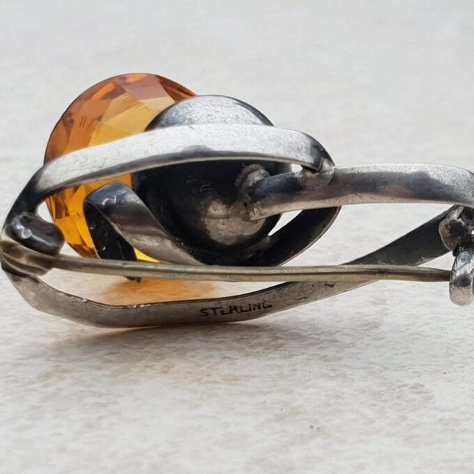 Art Nouveau Thistle Brooch in Sterling Silver