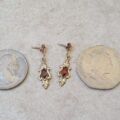 Pretty Garnet Drop Earrings in 9ct Gold