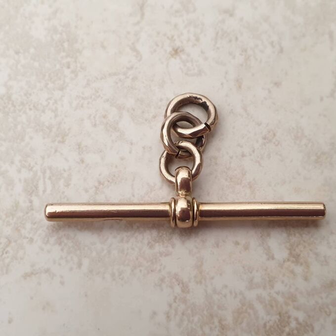 Plain T Bar Pendant Fob in 9ct Rose Gold
