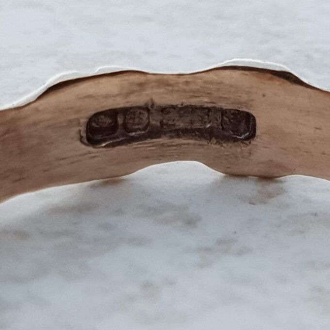 Vintage Bamboo Patterned Band in 9ct Gold, a UK (almost) N or a US 6 3/4.