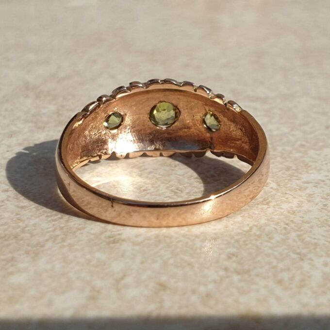 Peridot Gypsy Ring in 9ct Rose Gold,  a UK L 1/2 or a US 6.