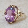 Reserved – Oval Amethyst Solitaire Ring in 9ct Gold.