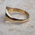 Oval Part Engraved Signet Ring in 9ct gold, a UK K 1/2 or a US 5 3/4