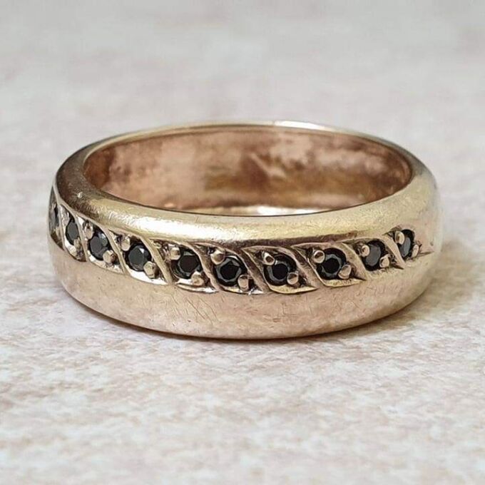 Sapphire Set Wide band in 9ct Gold.